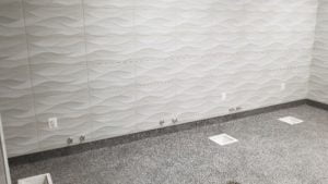 JetRock Epoxy flooring being installed in public bathroom.